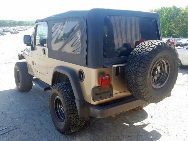 1J4FA49S54P763285 - 2004 JEEP WRANGLER / TAN photo 3