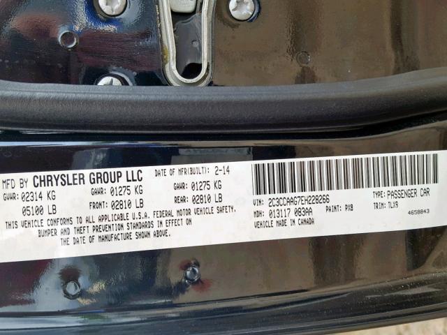 2C3CCAAG7EH228266 - 2014 CHRYSLER 300 BLACK photo 10