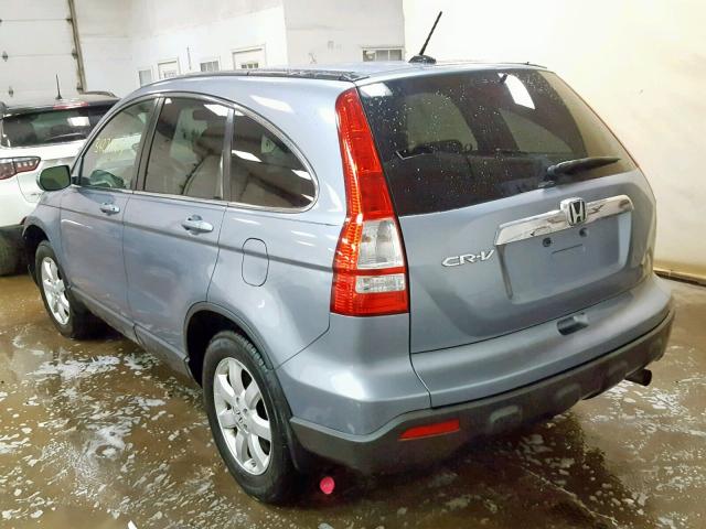 JHLRE48778C040865 - 2008 HONDA CR-V EXL BLUE photo 3