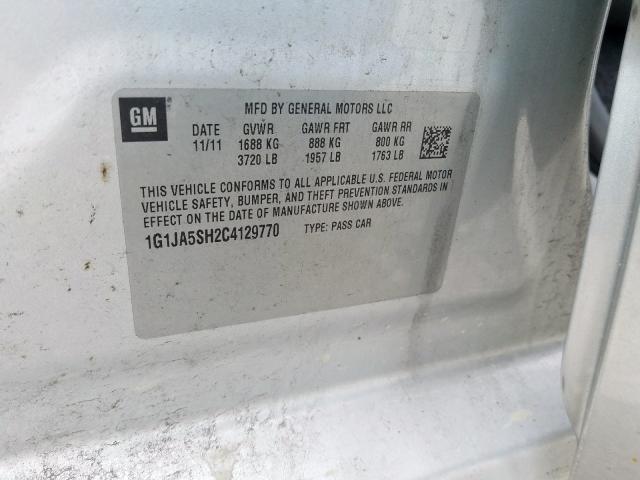 1G1JA5SH2C4129770 - 2012 CHEVROLET SONIC LS  photo 10