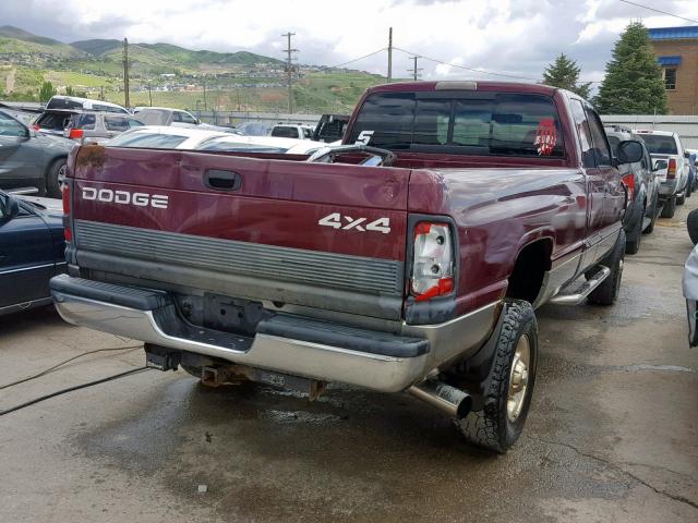 1B7KF23681J270513 - 2001 DODGE RAM 2500 BURGUNDY photo 4