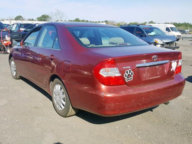 4T1BE32KX2U618363 - 2002 TOYOTA CAMRY LE BURGUNDY photo 3