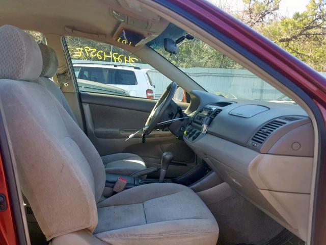 4T1BE32KX2U618363 - 2002 TOYOTA CAMRY LE BURGUNDY photo 5