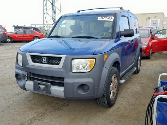 5J6YH28654L037558 - 2004 HONDA ELEMENT EX BLUE photo 2