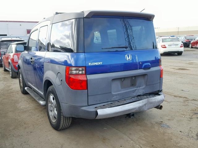 5J6YH28654L037558 - 2004 HONDA ELEMENT EX BLUE photo 3