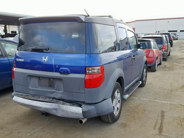 5J6YH28654L037558 - 2004 HONDA ELEMENT EX BLUE photo 4