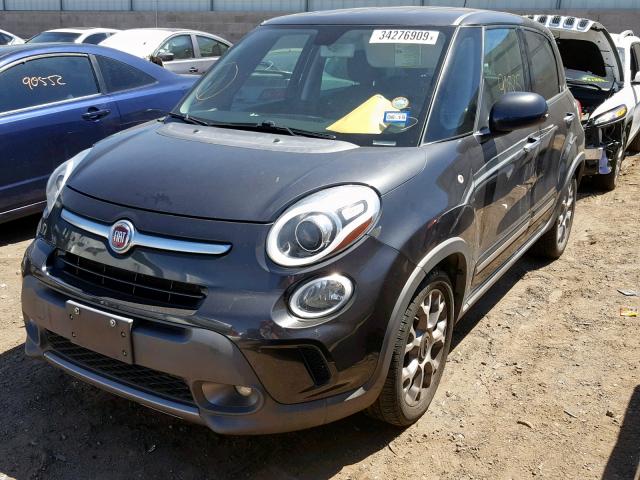 ZFBCFADH6EZ018753 - 2014 FIAT 500L TREKK GRAY photo 2