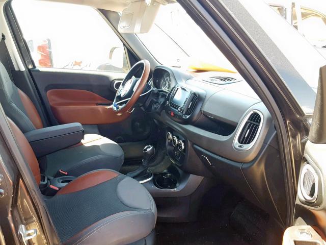 ZFBCFADH6EZ018753 - 2014 FIAT 500L TREKK GRAY photo 5