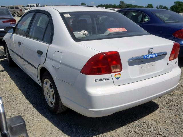 2HGES16102H508684 - 2002 HONDA CIVIC DX WHITE photo 3