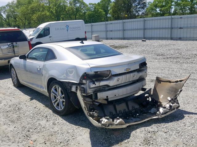 2G1FB1E32D9113207 - 2013 CHEVROLET CAMARO LT SILVER photo 3