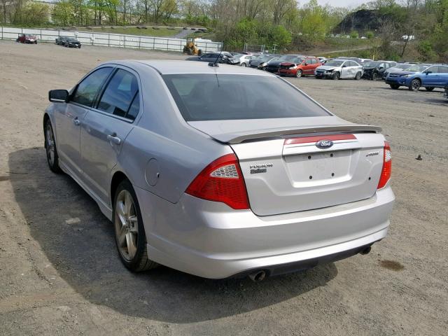 3FAHP0KC8AR261602 - 2010 FORD FUSION SPO SILVER photo 3