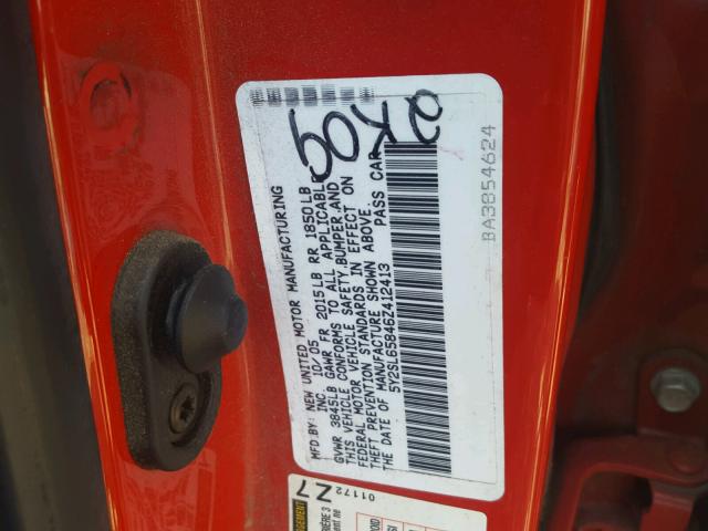 5Y2SL65846Z412413 - 2006 PONTIAC VIBE RED photo 10