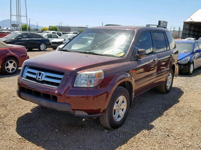 5FNYF28248B005637 - 2008 HONDA PILOT VP BURGUNDY photo 2