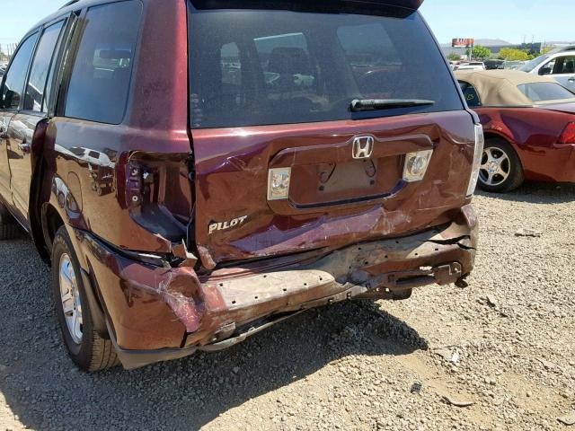 5FNYF28248B005637 - 2008 HONDA PILOT VP BURGUNDY photo 9