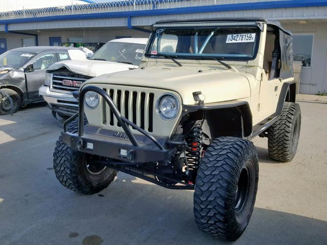 1J4FA49S01P330789 - 2001 JEEP WRANGLER / BEIGE photo 2