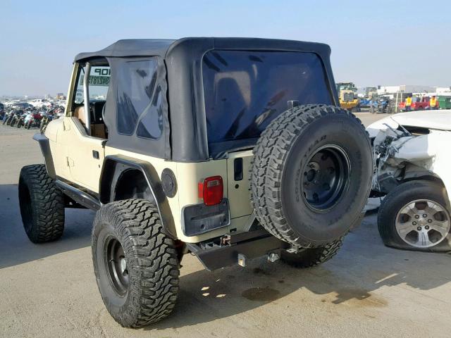 1J4FA49S01P330789 - 2001 JEEP WRANGLER / BEIGE photo 3