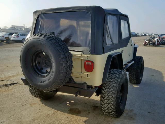 1J4FA49S01P330789 - 2001 JEEP WRANGLER / BEIGE photo 4