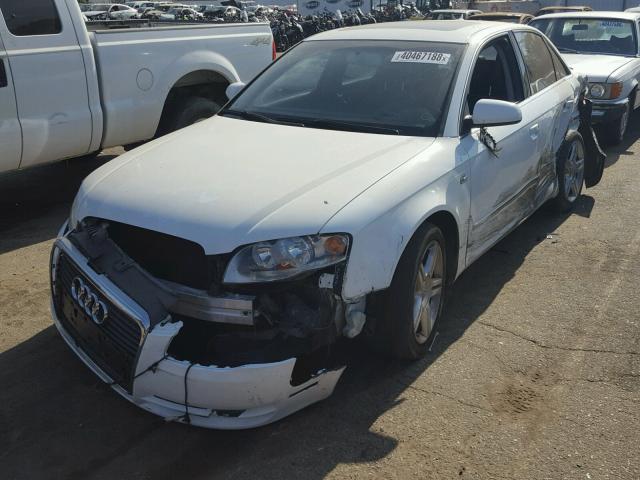 WAUAF78E38A100415 - 2008 AUDI A4 2.0T WHITE photo 2