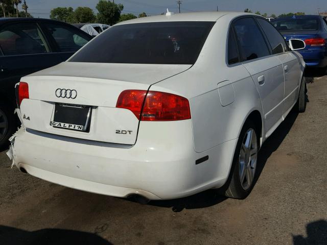 WAUAF78E38A100415 - 2008 AUDI A4 2.0T WHITE photo 4