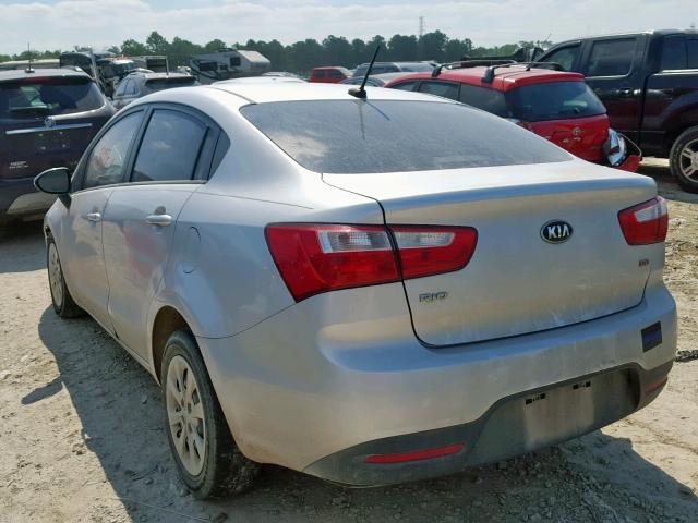 KNADM4A38E6323526 - 2014 KIA RIO LX SILVER photo 3