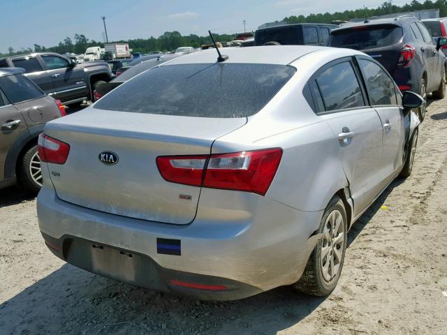 KNADM4A38E6323526 - 2014 KIA RIO LX SILVER photo 4