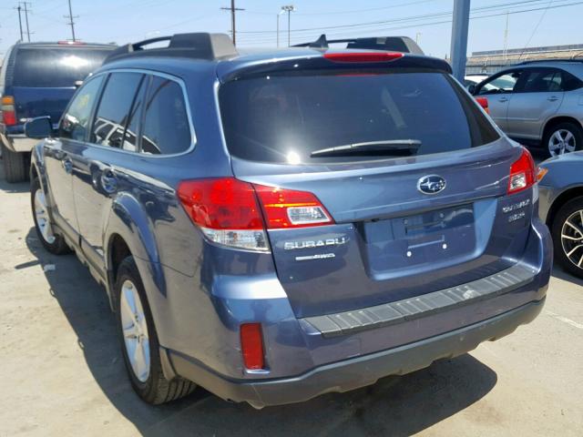 4S4BRDNC2E2239968 - 2014 SUBARU OUTBACK 3. BLUE photo 3