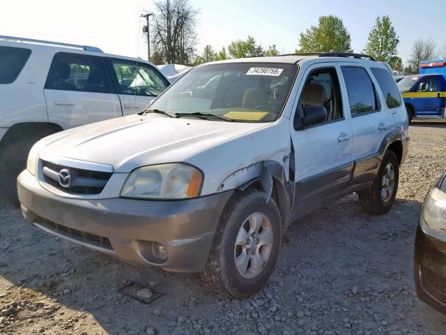 4F2YU09182KM51235 - 2002 MAZDA TRIBUTE LX WHITE photo 2