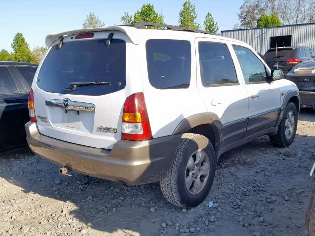 4F2YU09182KM51235 - 2002 MAZDA TRIBUTE LX WHITE photo 4