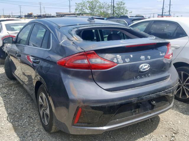 KMHC75LC5JU101505 - 2018 HYUNDAI IONIQ SEL GRAY photo 3