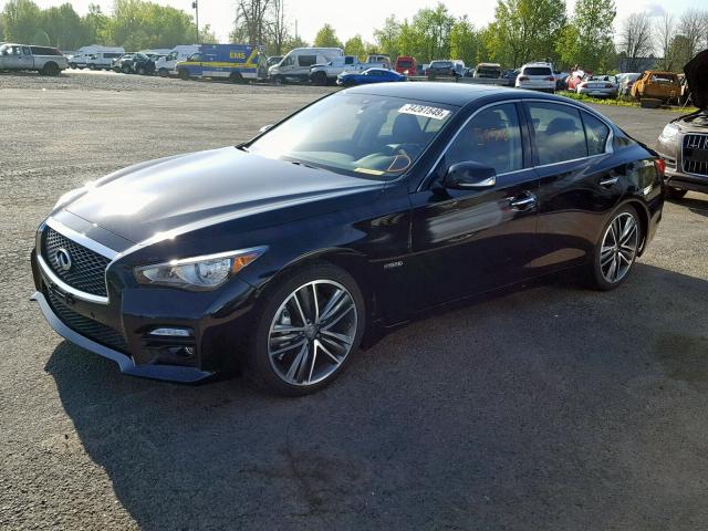 JN1AV7AR4EM703003 - 2014 INFINITI Q50 HYBRID BLACK photo 2