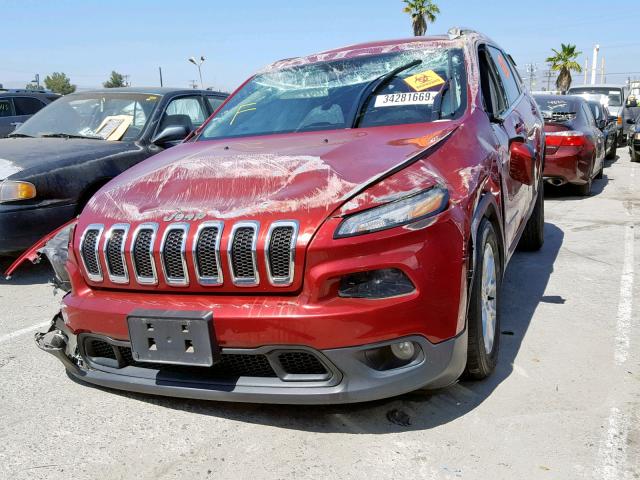 1C4PJLCB5GW287644 - 2016 JEEP CHEROKEE L RED photo 2