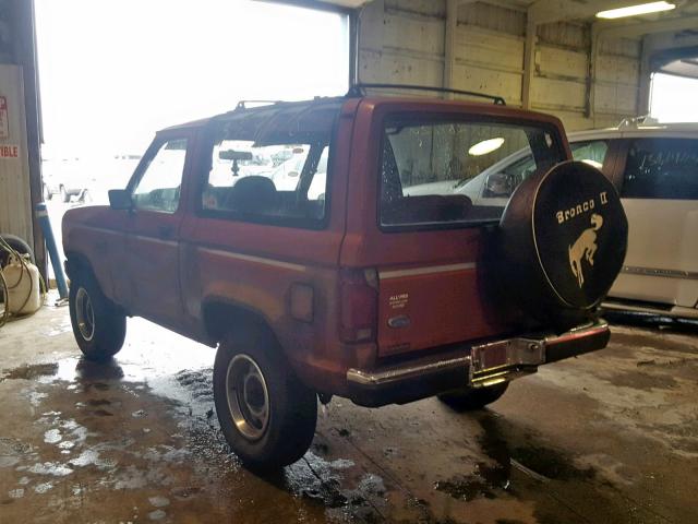 1FMCU12T3JUA68619 - 1988 FORD BRONCO II RED photo 3