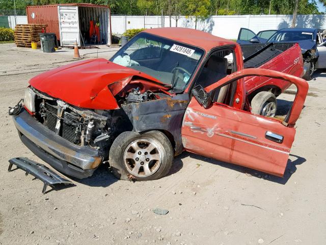 4TANL42N4XZ561364 - 1999 TOYOTA TACOMA RED photo 2