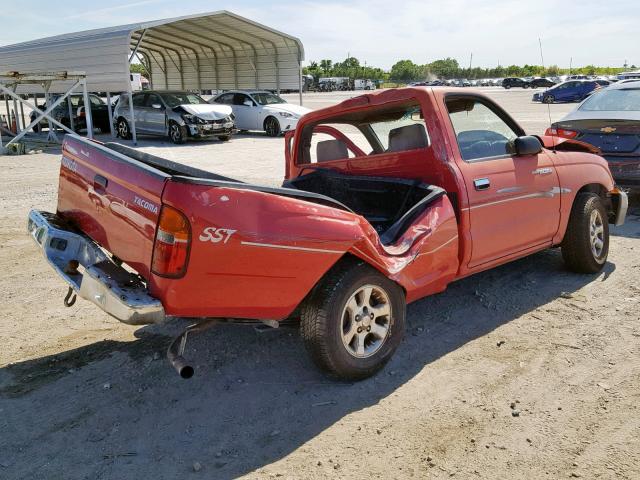 4TANL42N4XZ561364 - 1999 TOYOTA TACOMA RED photo 4