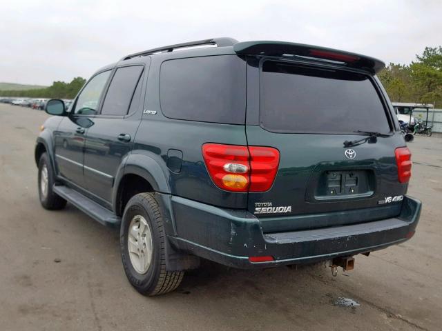 5TDBT48A91S037549 - 2001 TOYOTA SEQUOIA LI GREEN photo 3