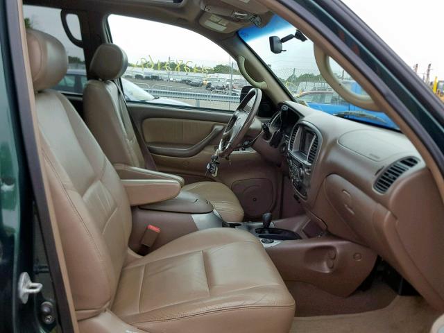 5TDBT48A91S037549 - 2001 TOYOTA SEQUOIA LI GREEN photo 5