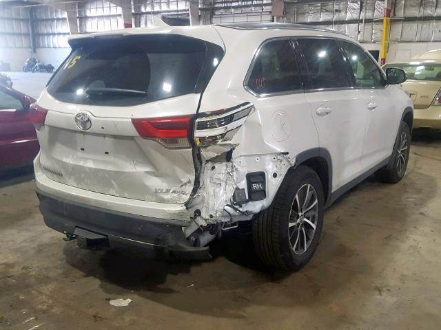 5TDJZRFH8KS932488 - 2019 TOYOTA HIGHLANDER WHITE photo 4