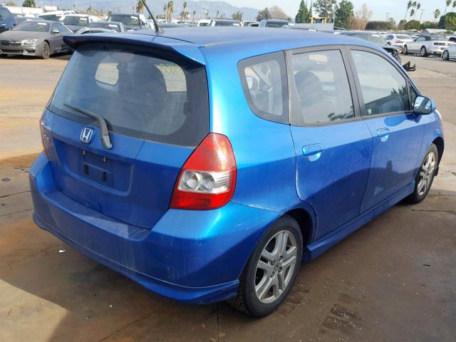 JHMGD37697S035941 - 2007 HONDA FIT S BLUE photo 4