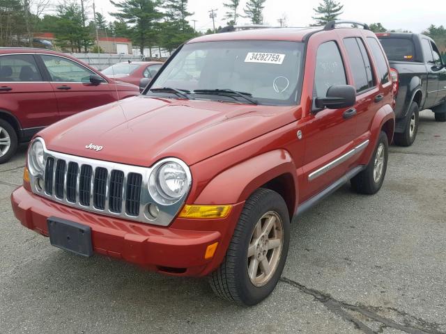 1J4GL58K75W698386 - 2005 JEEP LIBERTY LI BURGUNDY photo 2