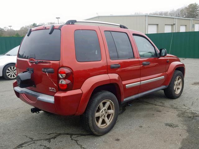 1J4GL58K75W698386 - 2005 JEEP LIBERTY LI BURGUNDY photo 4