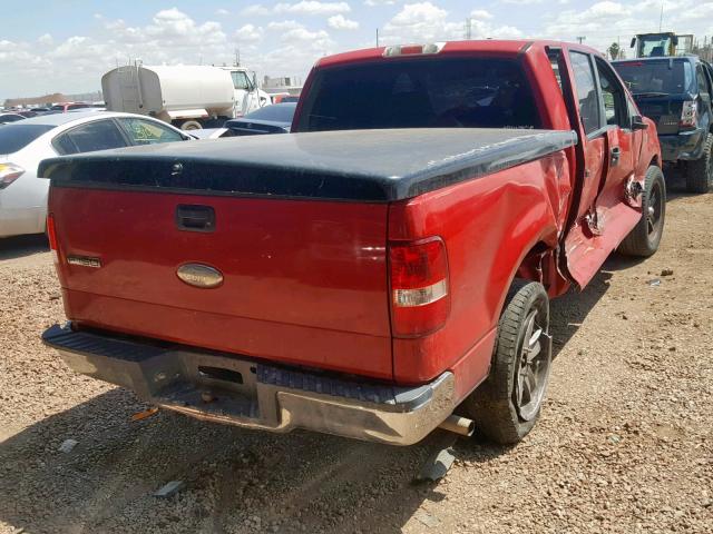 1FTRW12W47KC37098 - 2007 FORD F150 SUPER RED photo 4