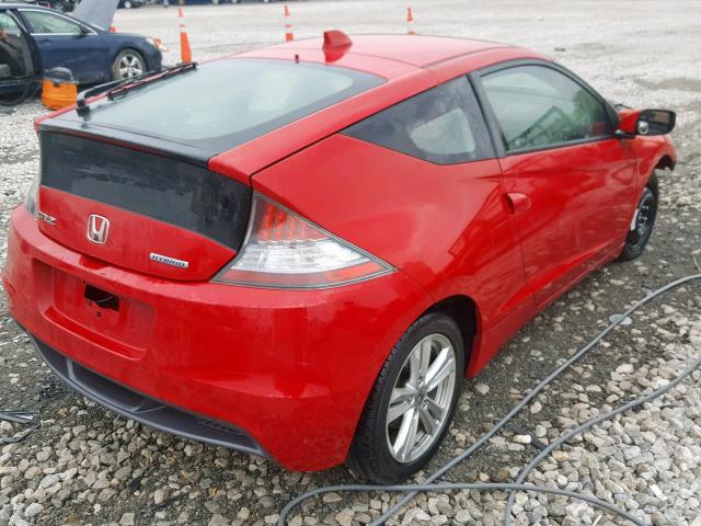 JHMZF1D49BS006233 - 2011 HONDA CR-Z RED photo 4