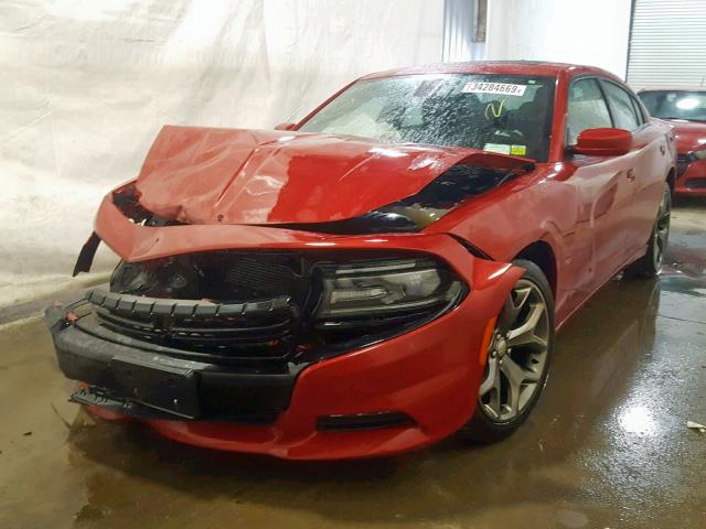 2C3CDXHG8FH866792 - 2015 DODGE CHARGER SX RED photo 2