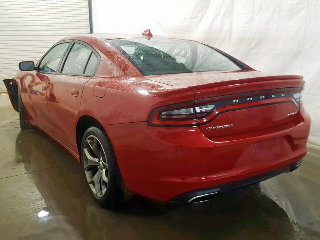 2C3CDXHG8FH866792 - 2015 DODGE CHARGER SX RED photo 3