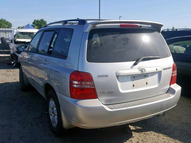 JTEHF21AX20062332 - 2002 TOYOTA HIGHLANDER SILVER photo 3