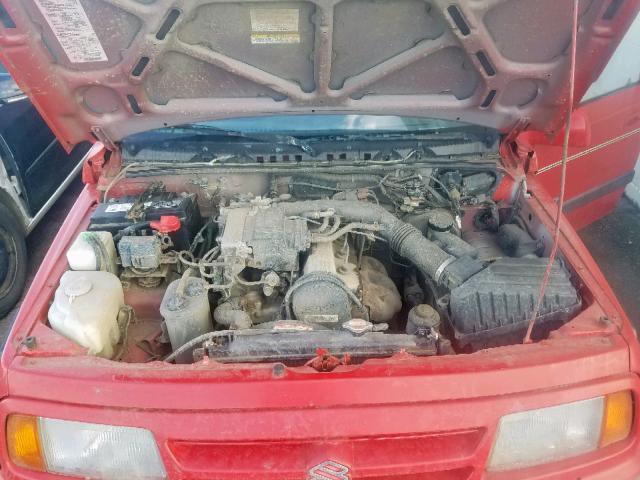 2S3TD03V7V6403904 - 1997 SUZUKI SIDEKICK J RED photo 7