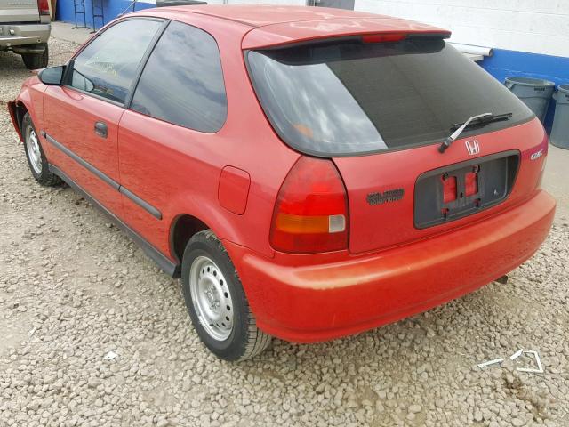 2HGEJ6342TH119111 - 1996 HONDA CIVIC DX RED photo 3