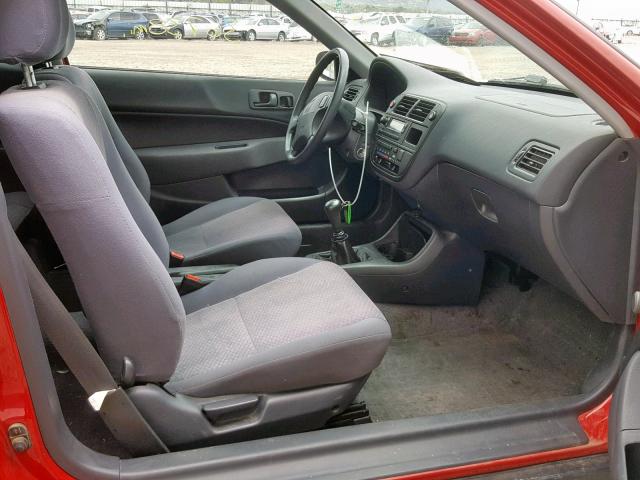 2HGEJ6342TH119111 - 1996 HONDA CIVIC DX RED photo 5