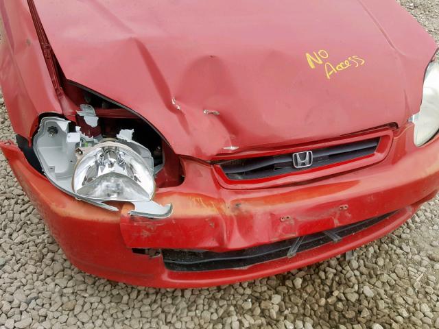 2HGEJ6342TH119111 - 1996 HONDA CIVIC DX RED photo 9