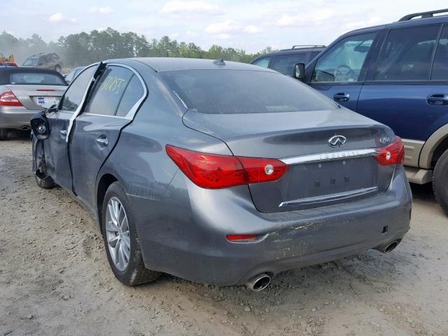 JN1BV7AP1FM338834 - 2015 INFINITI Q50 BASE GRAY photo 3